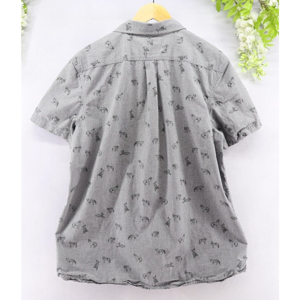 The North Face XL Shirt Wolves Allover Print Short Sleeve Outdoor Hiking - Picture 2 of 9
